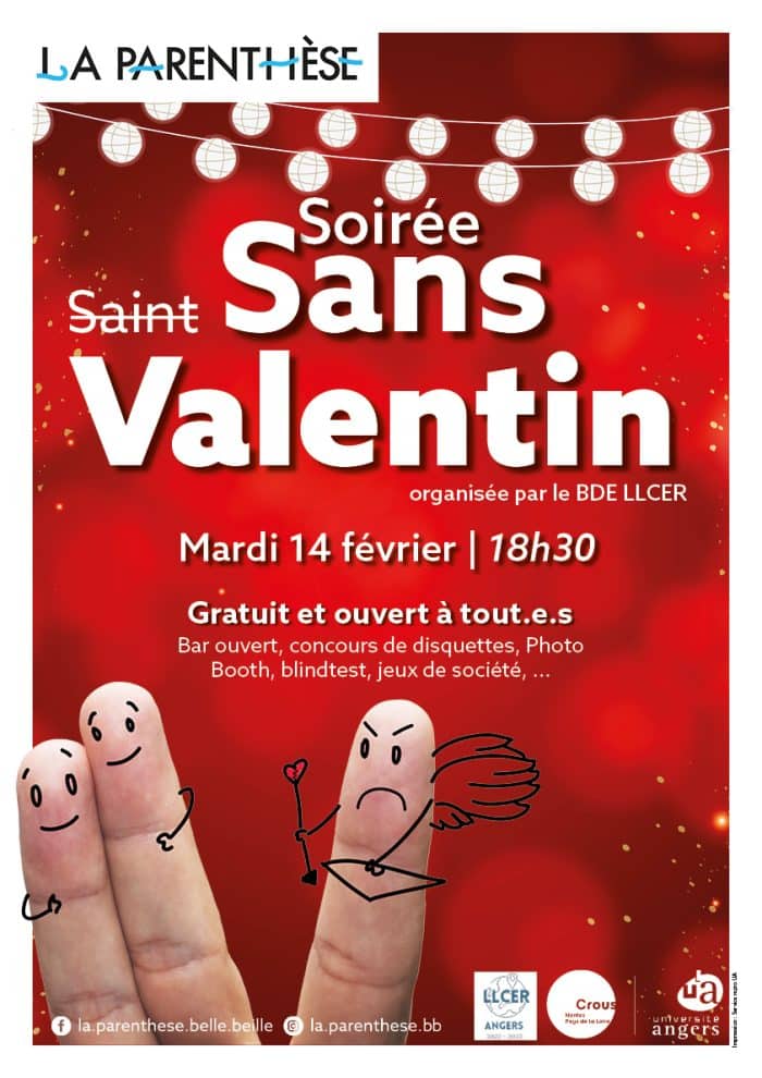 Soirée Sans-Valentin 1 Affiche sans valentin