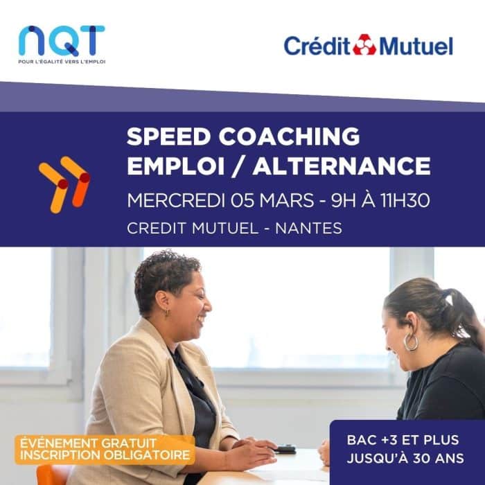 Speed coaching Nantes 1 5. Mars Speed Coaching 44 Visuel