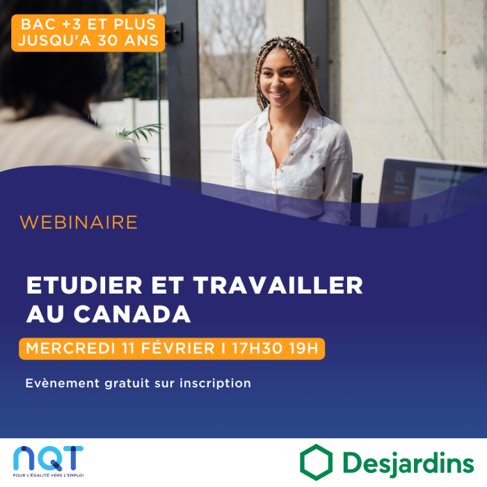 Webinaire 1 3. Fevrier Webinaire Etudier au Canada DESJARDINS