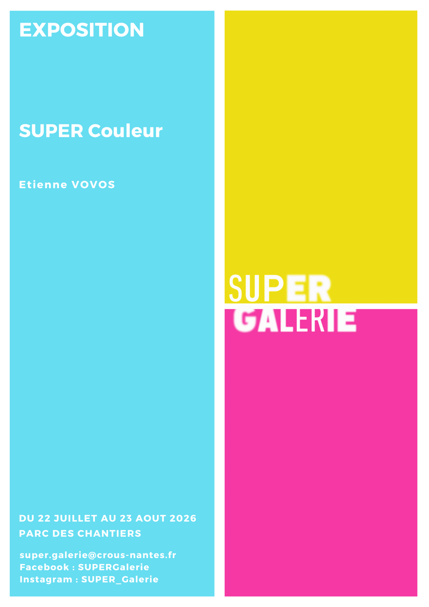 Flyer de l'exposition Super Couleur