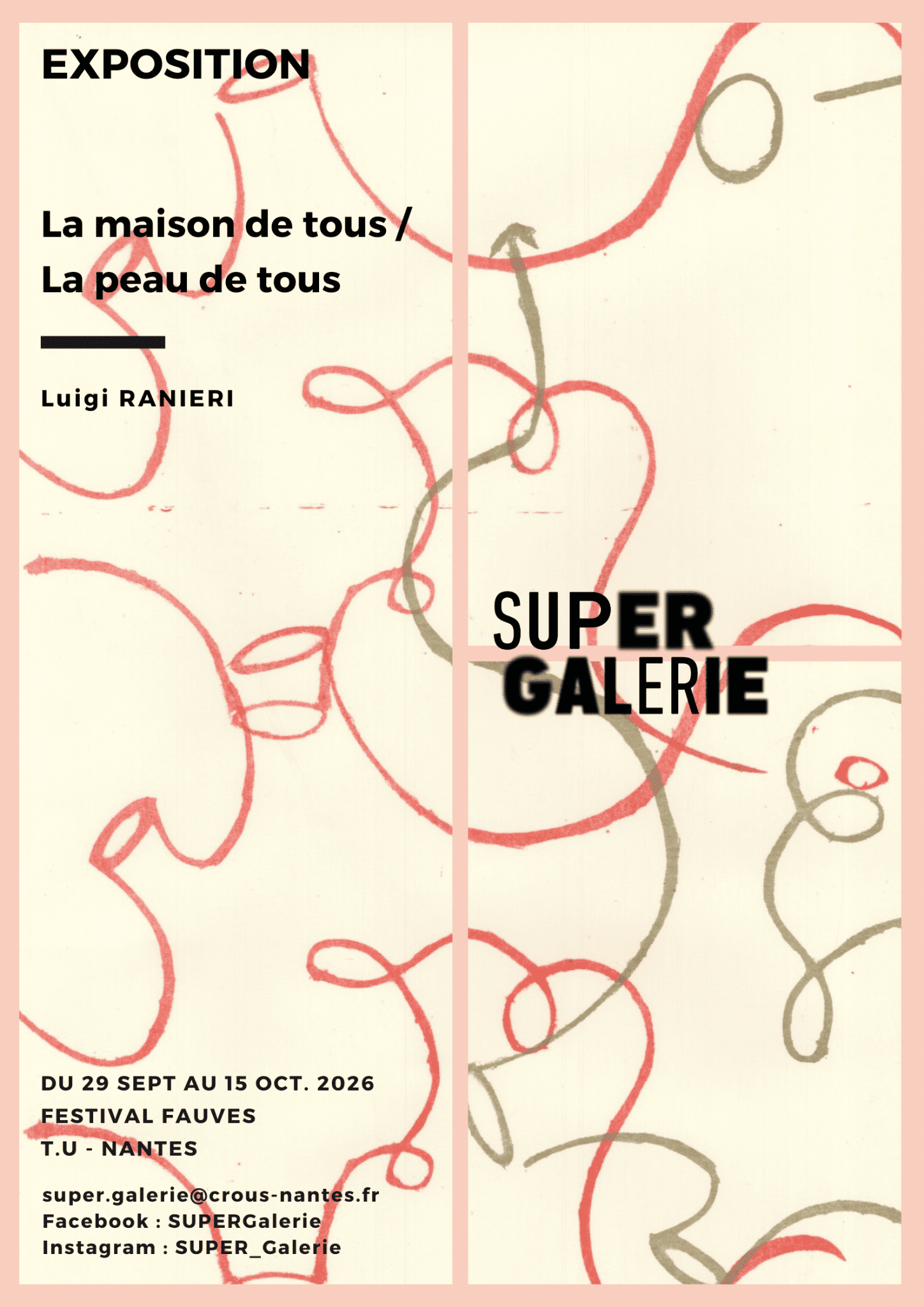 Affiche pour l'exposition de Luigi Ranieri à la Super Galerie