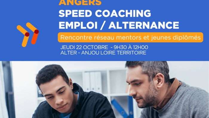 Affiche pour le Speed coaching à Angers de NQT